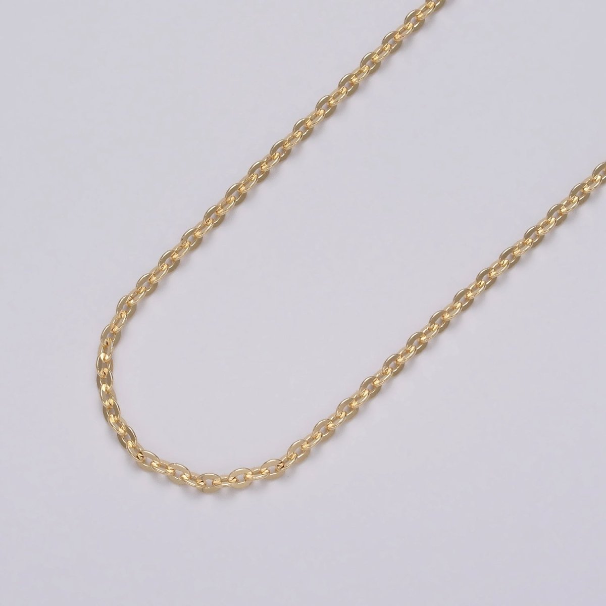 24K Gold Filled 2.5mm Dainty Cable Rolo Unfinished Chain by Yard in Gold & Silver | ROLL-1065, ROLL-1096 Clearance Pricing - DLUXCA