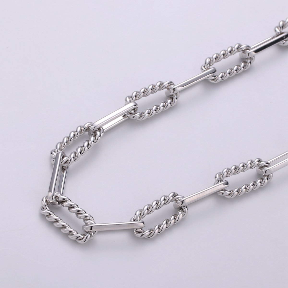 24K Gold Filled 2.5mm Thickness Twisted UNIQUE PAPER CLIP Chain By Yard, Gold Filled Rolo Cable Chain Thickness 2mm | ROLL-279, ROLL-280 Clearance Pricing - DLUXCA