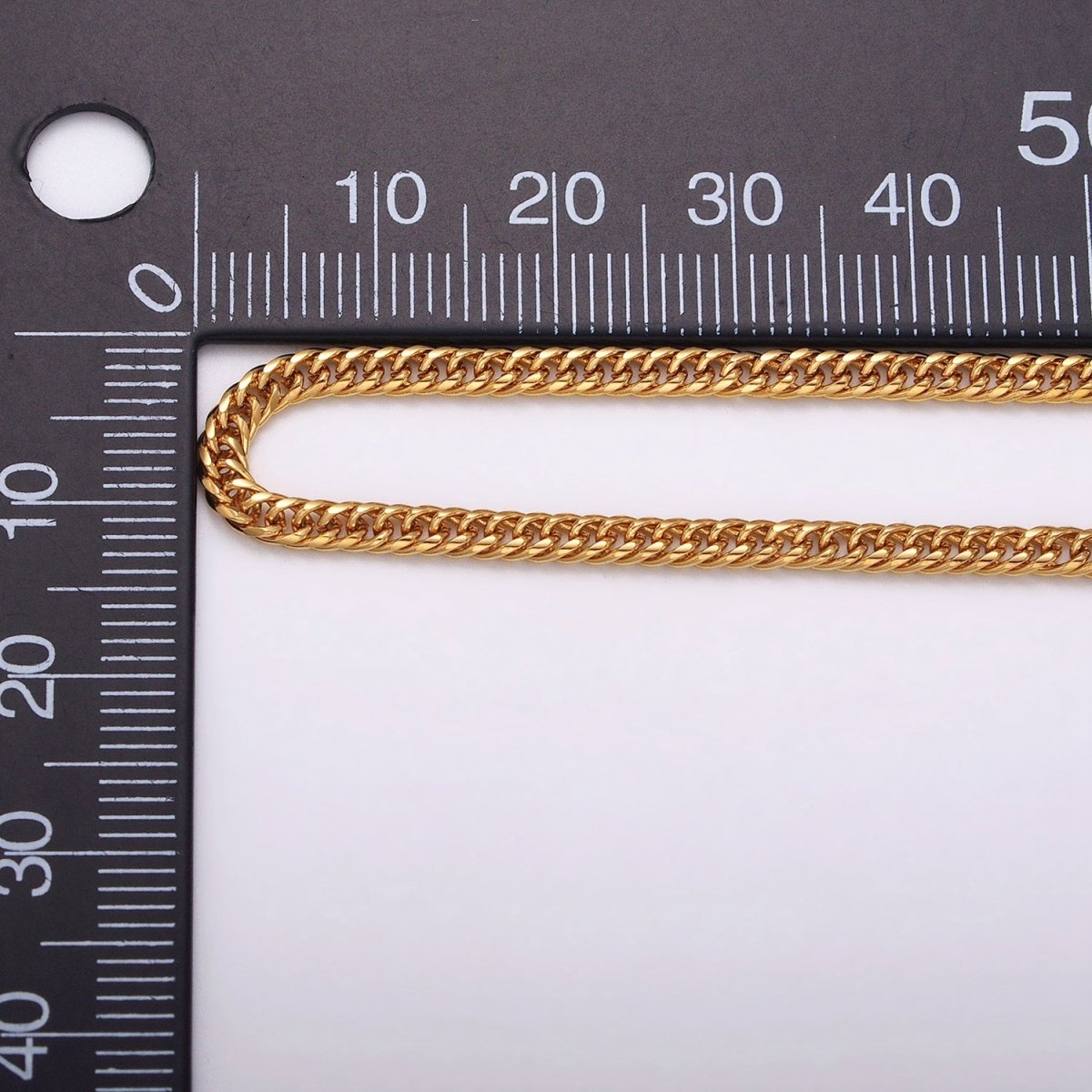 24k Gold Filled 2.6mm Curb Chain Cable Link Unfinished Yard Chain in Gold & Silver | ROLL-1281 ROLL-1282 Clearance Pricing - DLUXCA