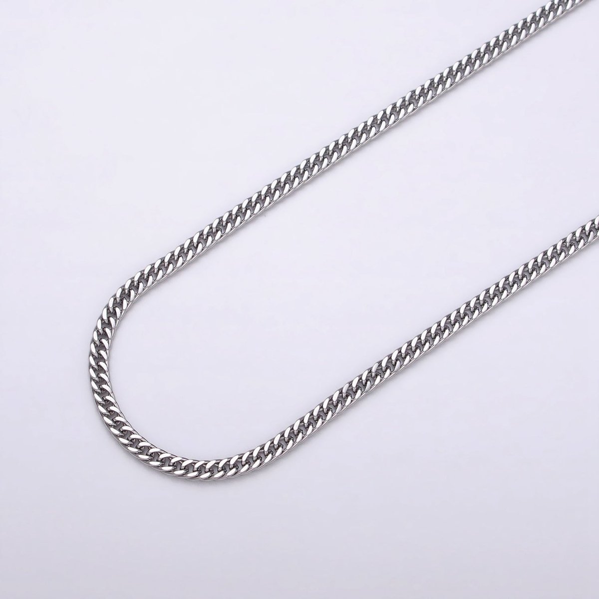 24k Gold Filled 2.6mm Curb Chain Cable Link Unfinished Yard Chain in Gold & Silver | ROLL-1281 ROLL-1282 Clearance Pricing - DLUXCA