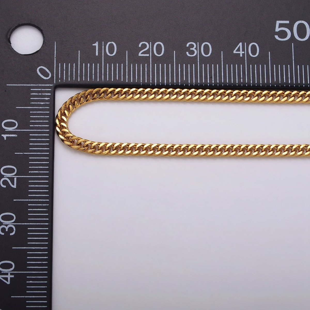 24k Gold Filled 2.7mm Curb Chain Cable Link Unfinished Yard Chain in Gold & Silver | ROLL-1279 ROLL-1280 Clearance Pricing - DLUXCA