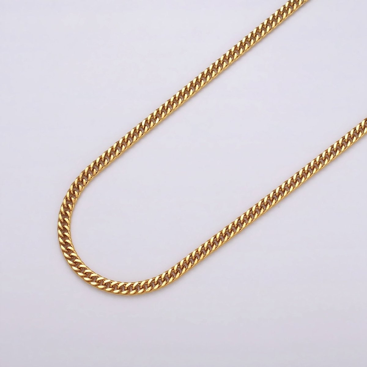 24k Gold Filled 2.7mm Curb Chain Cable Link Unfinished Yard Chain in Gold & Silver | ROLL-1279 ROLL-1280 Clearance Pricing - DLUXCA