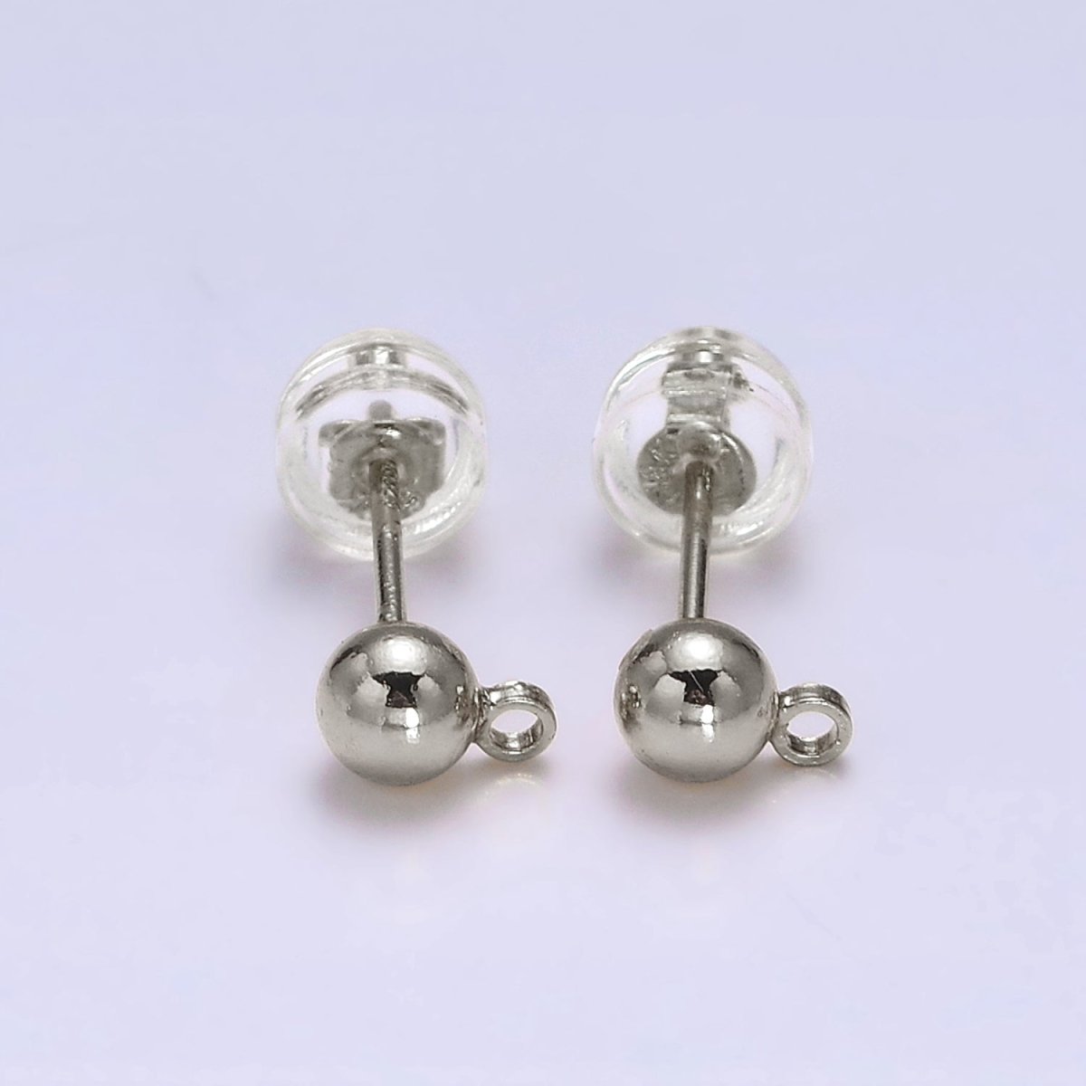24K Gold Filled 2.8mm, 3.8mm Round Bead Loop Stud Earrings Jewelry Supply | Z457 Z458 - DLUXCA