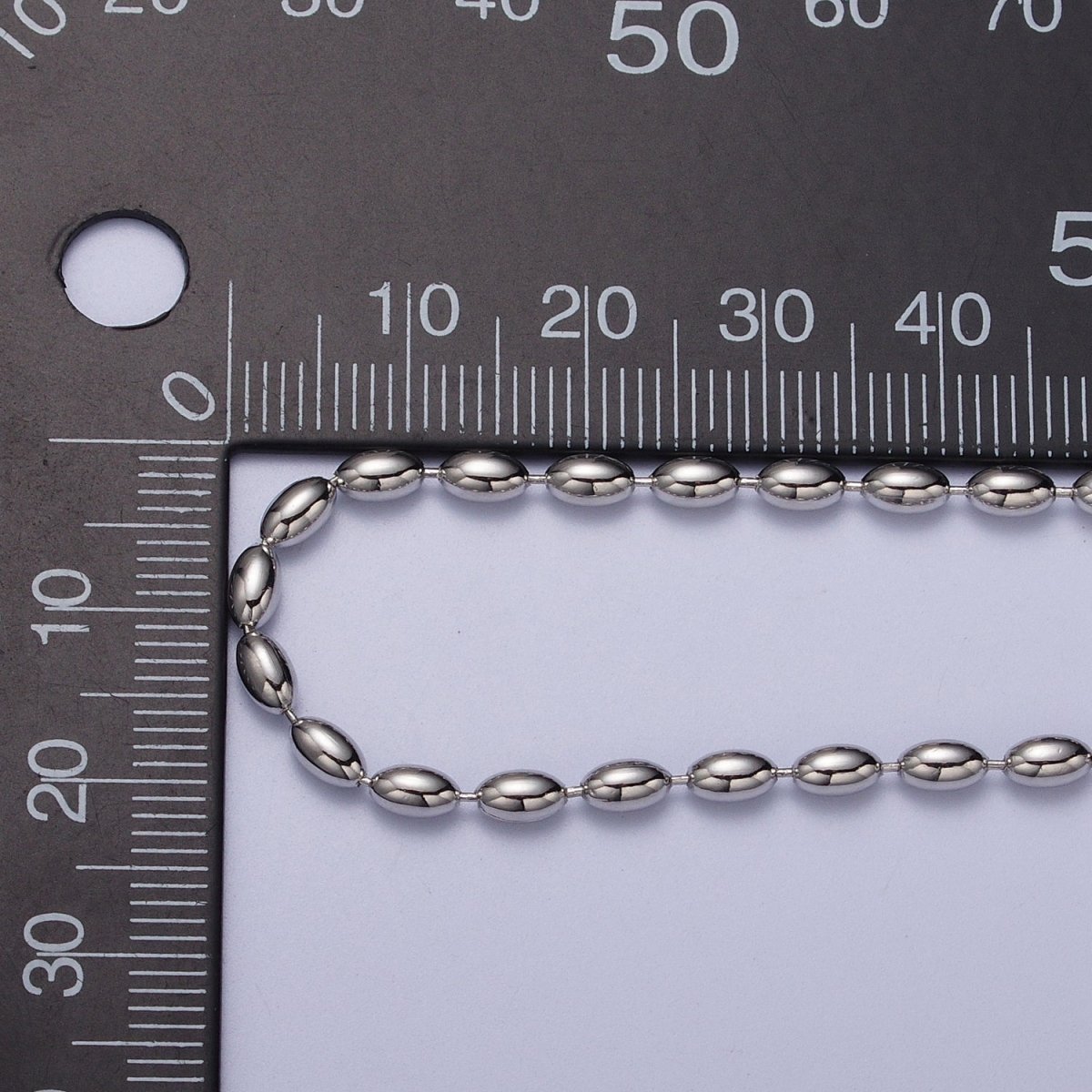 24K Gold Filled 2.8mm Oval Bead 18 Inch Chain Necklace in Gold & Silver | WA-1490 WA-1491 - DLUXCA