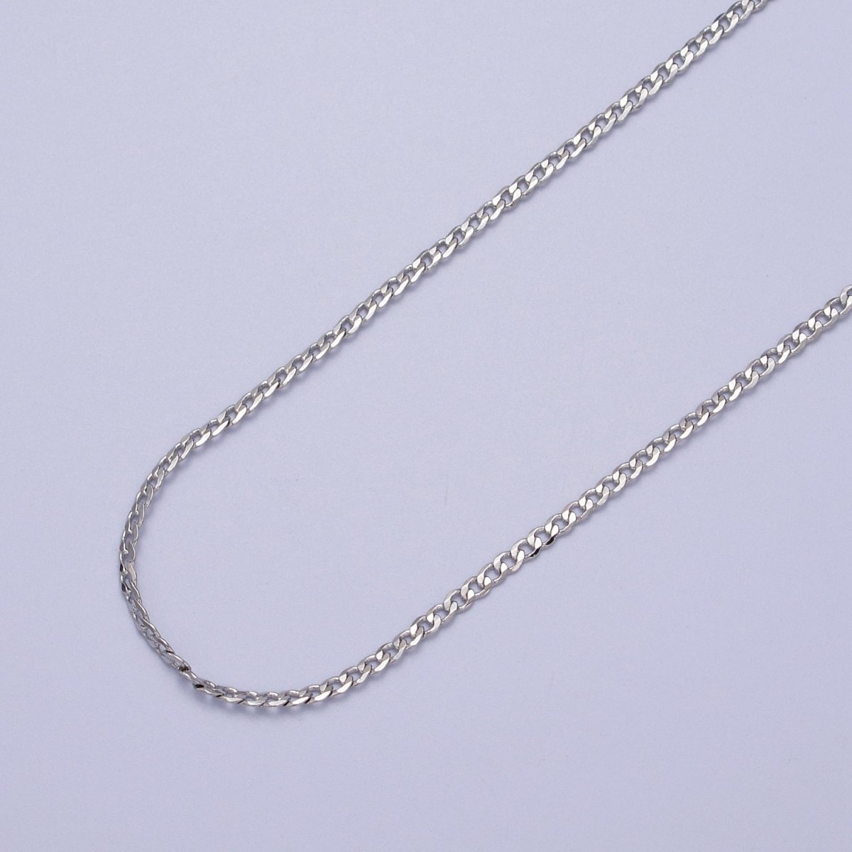 24K Gold Filled 2mm, 2.5mm, 3mm, 3.5mm, 4mm Flat Figaro Curb Chain in Gold & Silver | ROLL-911 ~ ROLL-920 Clearance Pricing - DLUXCA