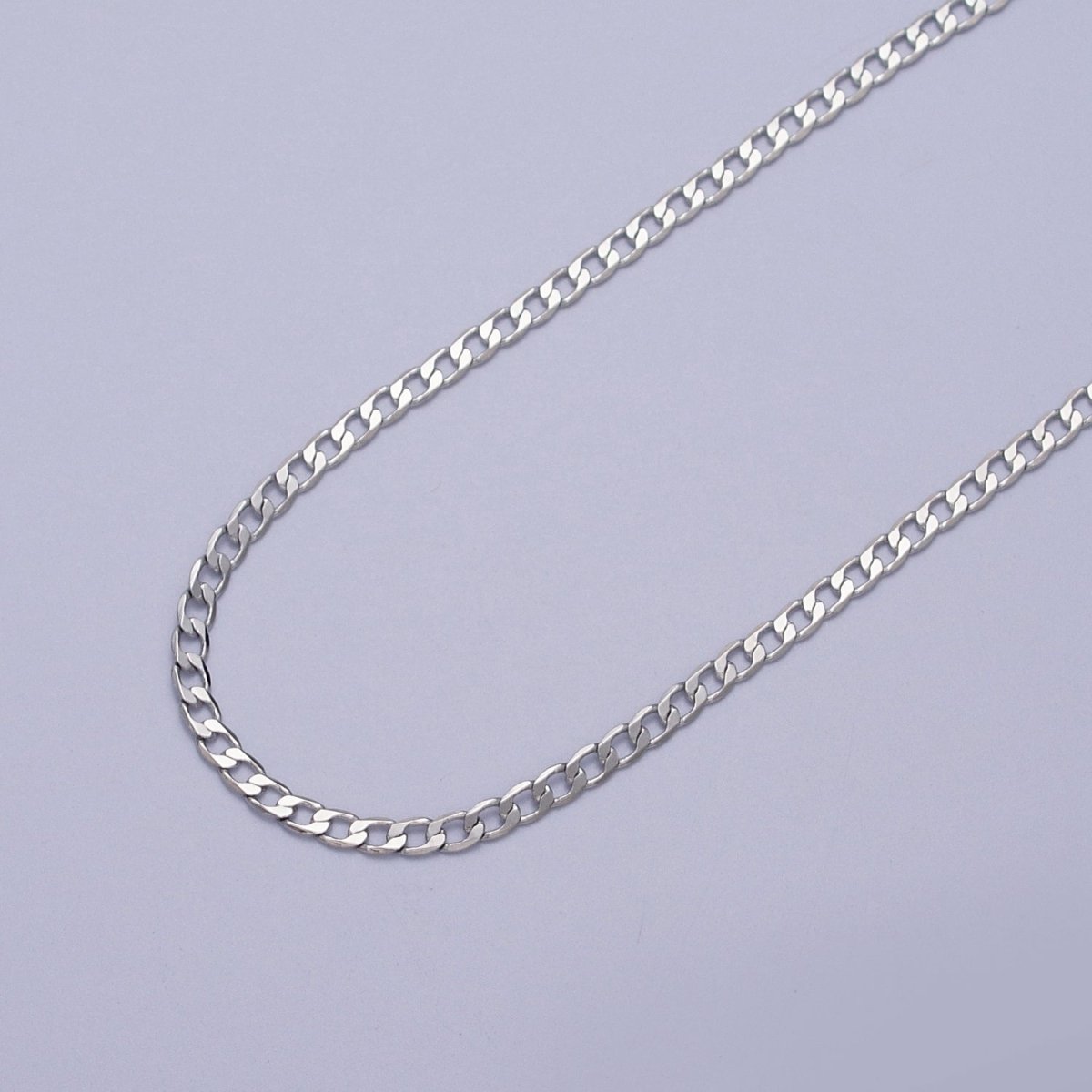 24K Gold Filled 2mm, 2.5mm, 3mm, 3.5mm, 4mm Flat Figaro Curb Chain in Gold & Silver | ROLL-911 ~ ROLL-920 Clearance Pricing - DLUXCA