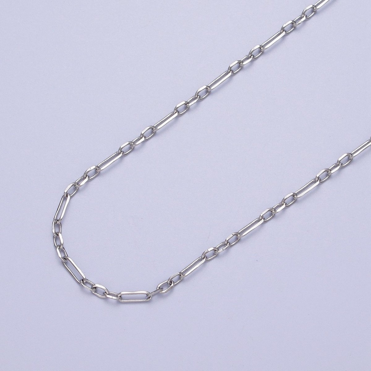 24K Gold Filled 2mm Mini Flat Link Paperclip Cable Chain Gold, Silver Unfinished Chain | ROLL-905, ROLL-906 Clearance Pricing - DLUXCA