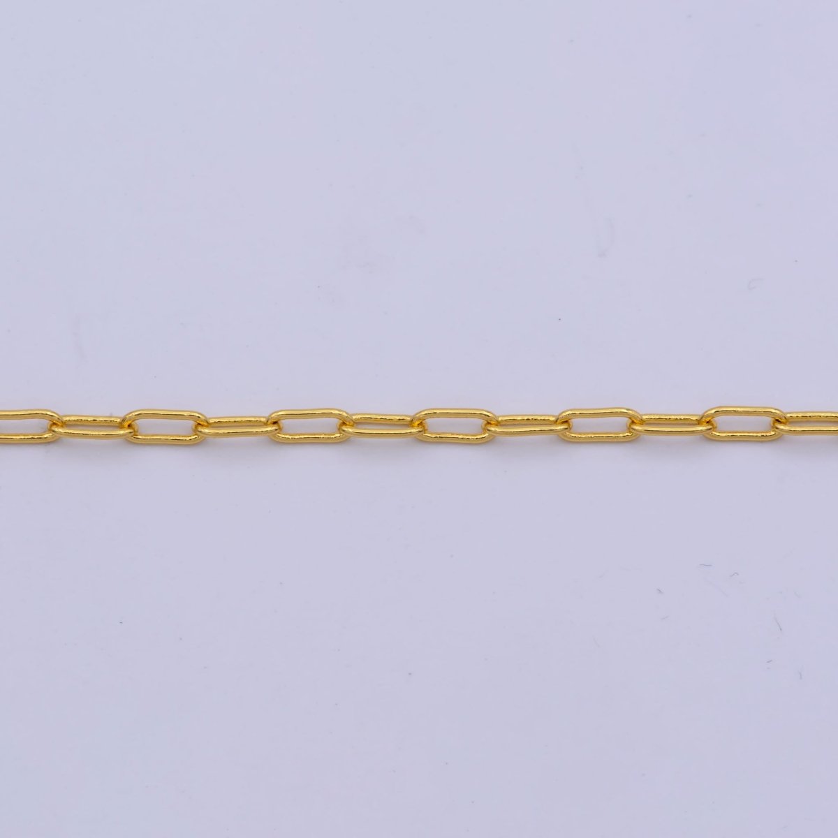 24K Gold Filled 2mm Paperclip Minimalist 16 Inch, 18 Inch Choker Layering Chain Necklace | WA-423 WA-422 Clearance Pricing - DLUXCA