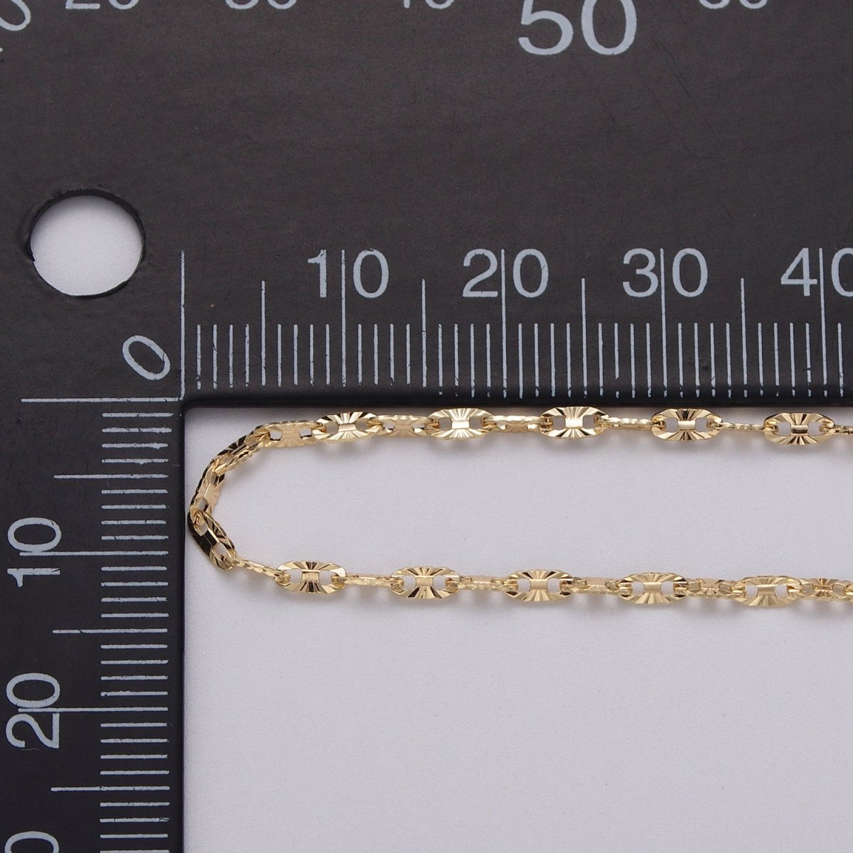 24K Gold Filled 2mm Sunburst Anchor Mariner Unfinished Dainty Unique Chain | ROLL-1044, ROLL-1113 Clearance Pricing - DLUXCA