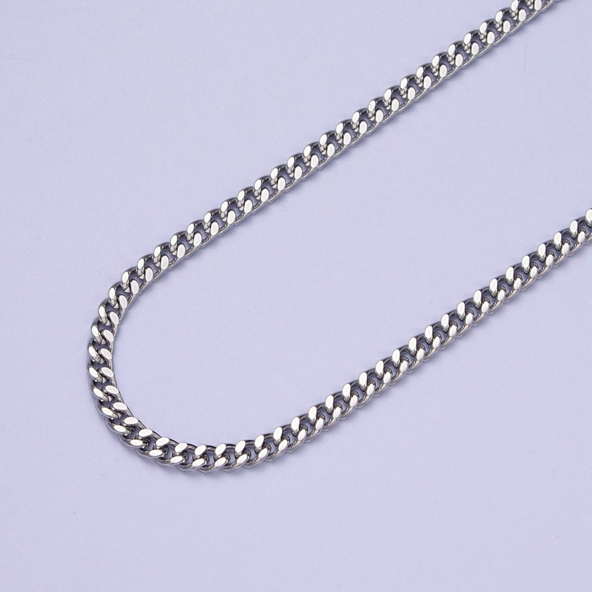 24K Gold Filled 3.2mm Mini Cuban Flat Curb Unfinished Bulk Chain in Gold & Silver | ROLL-976, ROLL-977 Clearance Pricing - DLUXCA