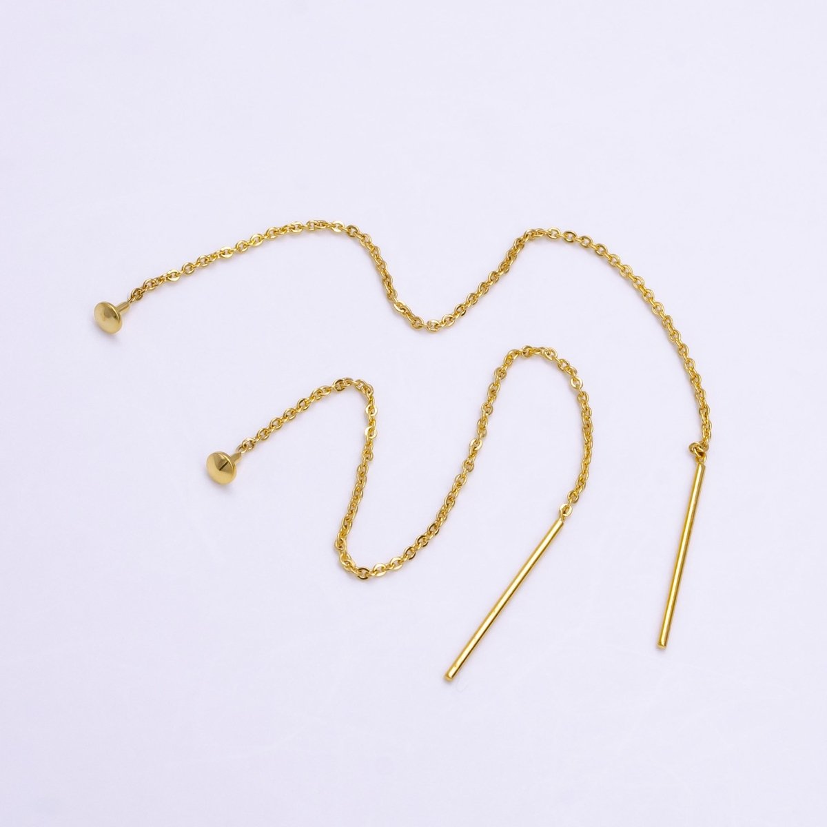 24K Gold Filled 3.5 Inches Cable Rolo Link Chain Long Threader Earring Making Supply | AE821 - DLUXCA