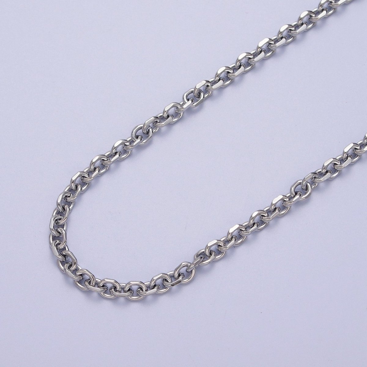 24K Gold Filled 3.8mm Flat Cable Link Gold, Silver Unfinished Chain | ROLL-887 ROLL-888 Clearance Pricing - DLUXCA