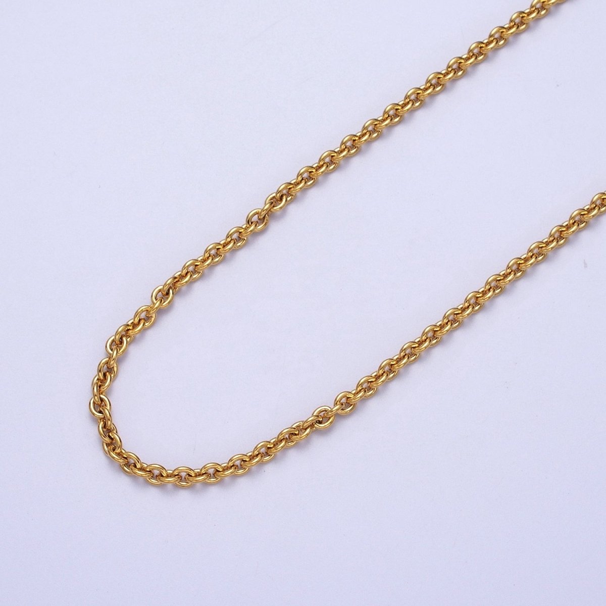 24K Gold Filled 3mm Mini Rolo Unfinished Chain in Gold & Silver | ROLL-907, ROLL-908 Clearance Pricing - DLUXCA