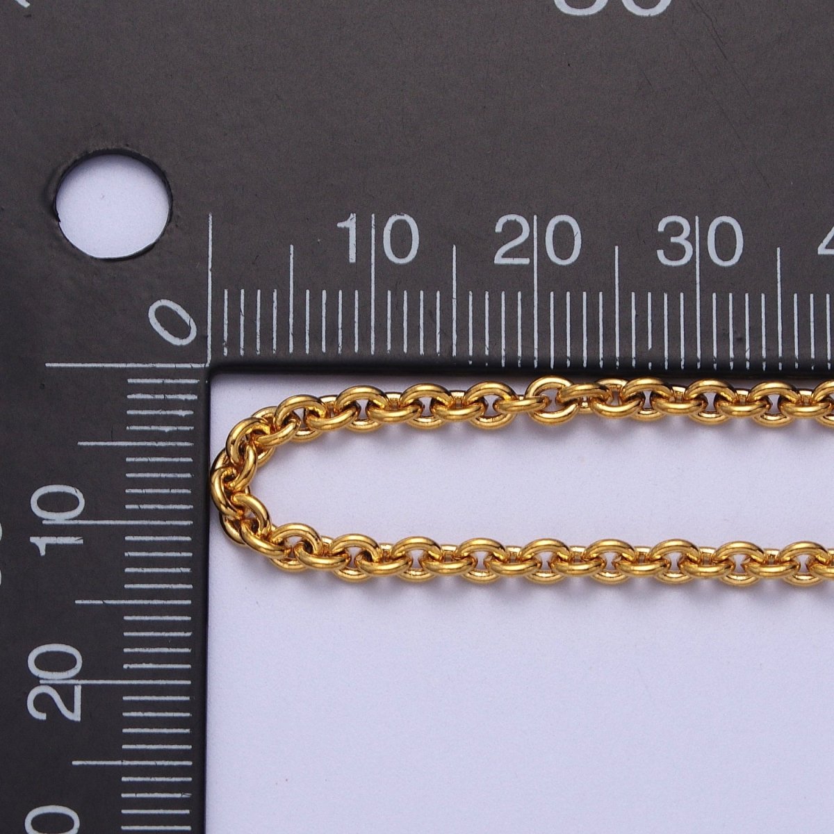 24K Gold Filled 3mm Mini Rolo Unfinished Chain in Gold & Silver | ROLL-907, ROLL-908 Clearance Pricing - DLUXCA