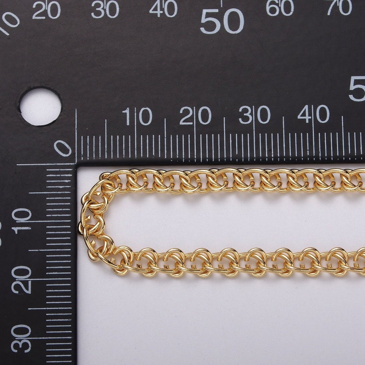 24K Gold Filled 4mm, 5mm, 6mm Twist Geometric Designed 5mm Unfinished Chain by Yard in Gold & Silver | ROLL-1038 Clearance Pricing - DLUXCA