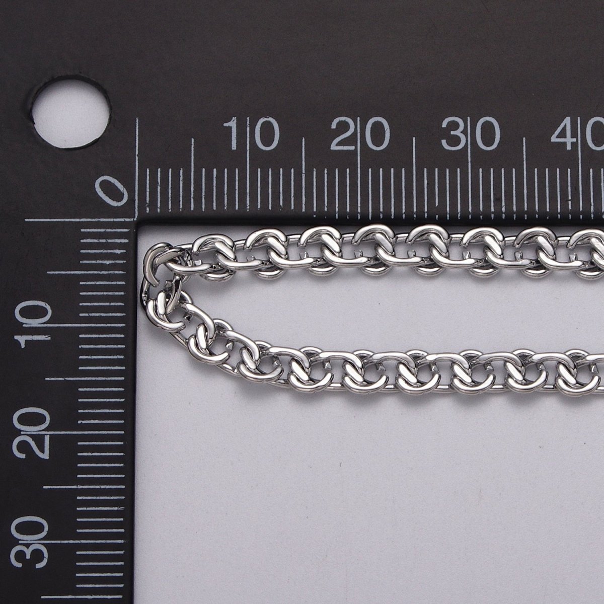 24K Gold Filled 4mm, 5mm, 6mm Twist Geometric Designed 5mm Unfinished Chain by Yard in Gold & Silver | ROLL-1038 Clearance Pricing - DLUXCA