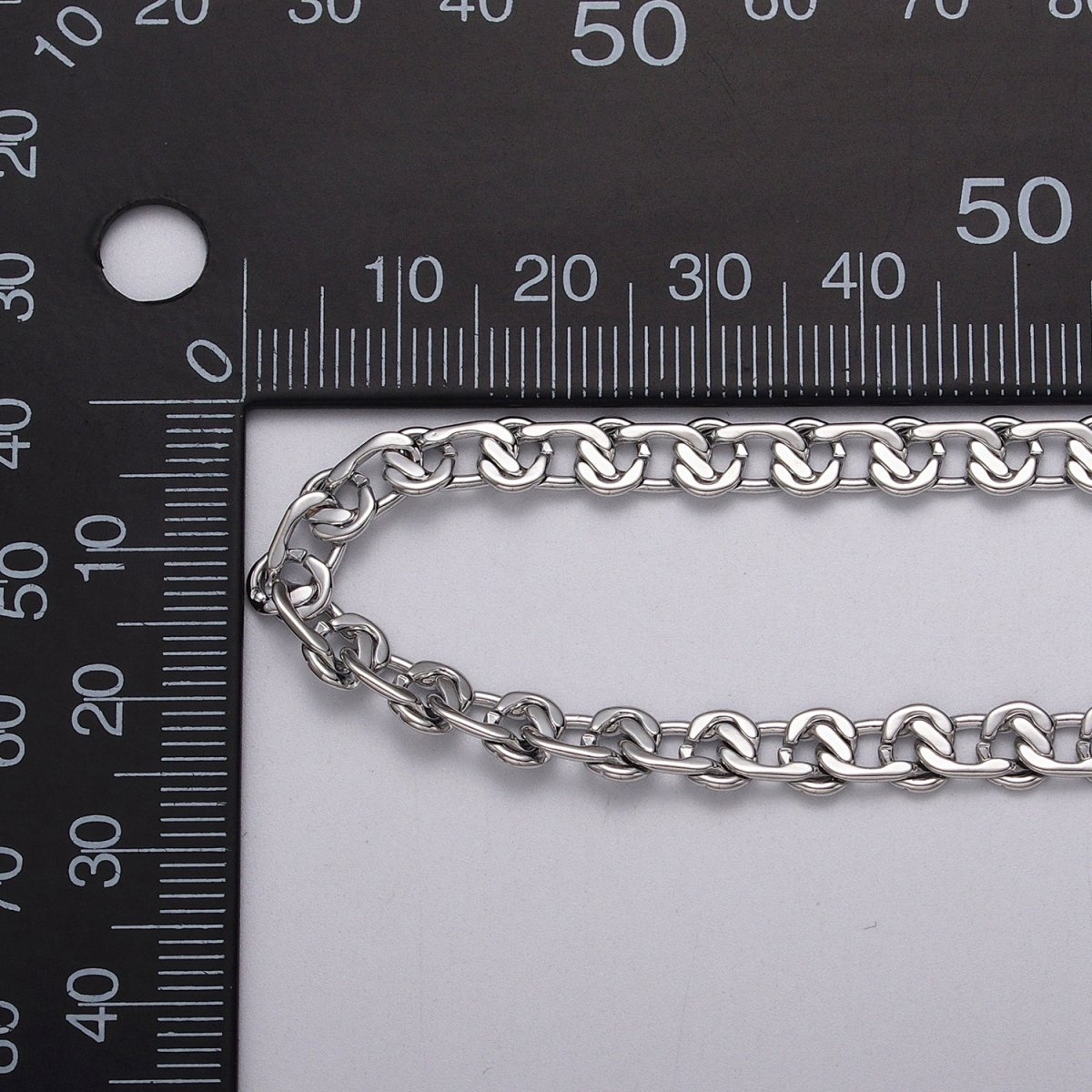 24K Gold Filled 4mm, 5mm, 6mm Twist Geometric Designed 5mm Unfinished Chain by Yard in Gold & Silver | ROLL-1038 Clearance Pricing - DLUXCA