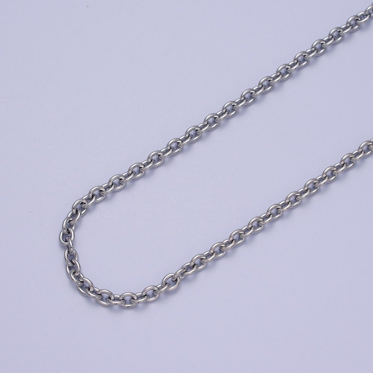 24K Gold Filled 4mm Cable Rolo Unfinished Chain in Gold & Silver | ROLL-990, ROLL-991 Clearance Pricing - DLUXCA