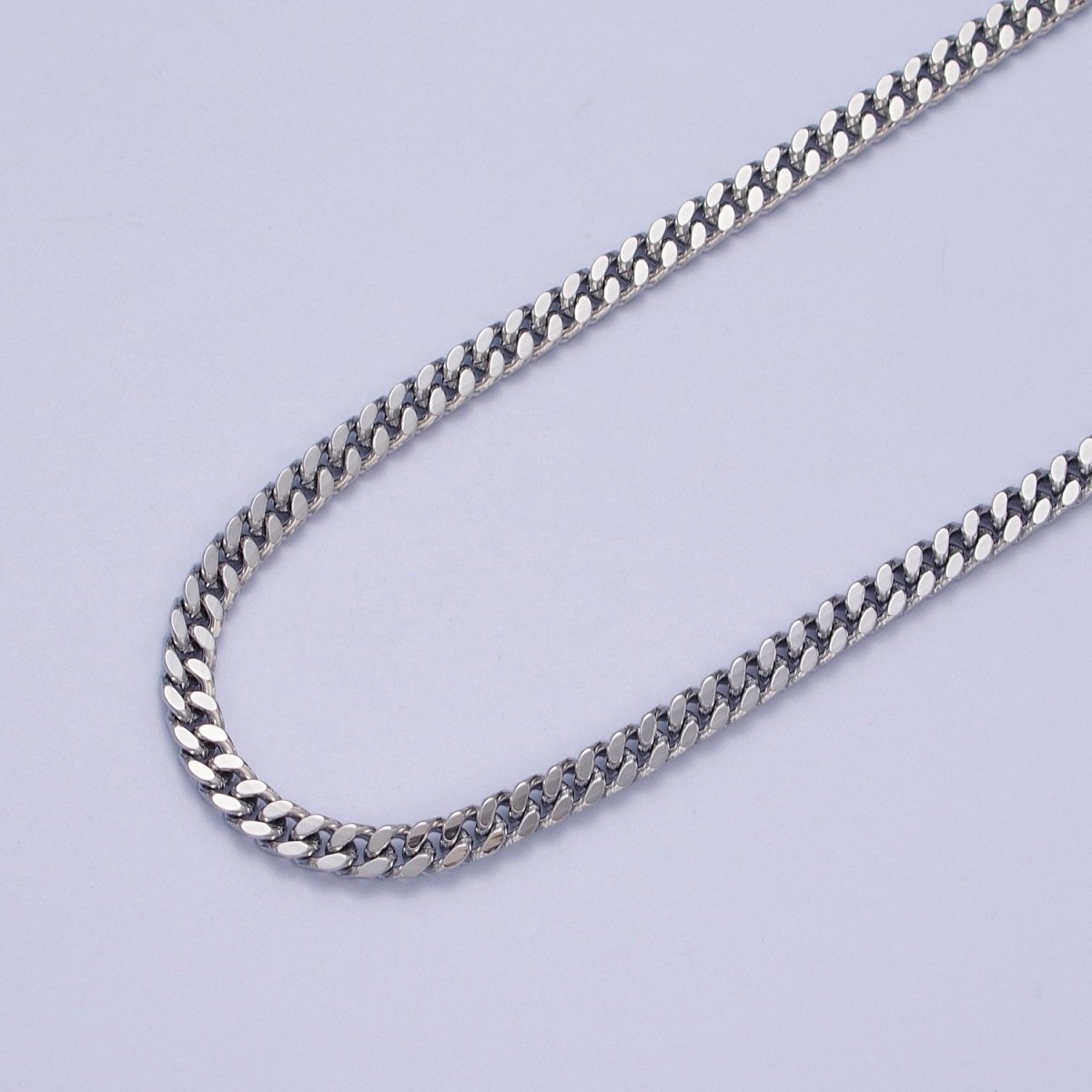 24K Gold Filled 4mm Flat Cuban Curb Gold, Silver Unfinished Chain | ROLL-992, ROLL-993 Clearance Pricing - DLUXCA