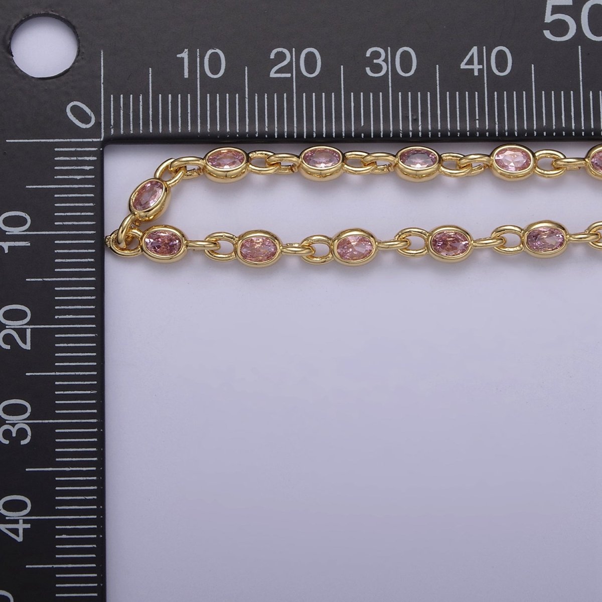 24K Gold Filled 4mm Oval Cubic Zirconia Unsoldered Link Connector Unfinished Bulk Chain | ROLL-754 ROLL-755 ROLL-756 ROLL-859 Clearance Pricing - DLUXCA