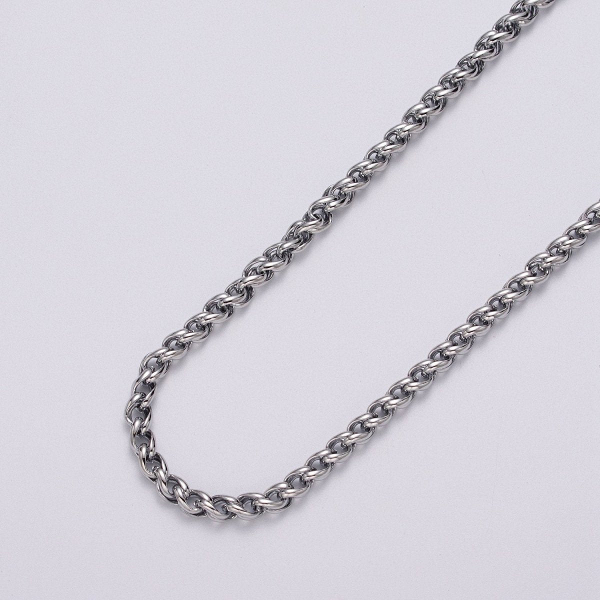 24K Gold Filled 4mm Wheat Statement Double Link Unfinished Chain by Yard in Gold & Silver | ROLL-1045, ROLL-1079 Clearance Pricing - DLUXCA