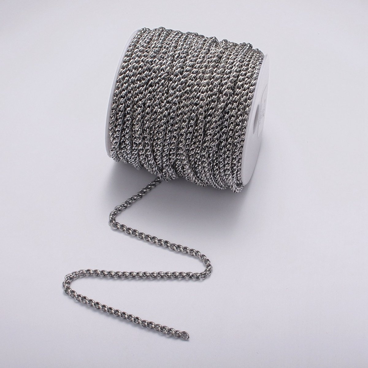 24K Gold Filled 4mm Wheat Statement Double Link Unfinished Chain by Yard in Gold & Silver | ROLL-1045, ROLL-1079 Clearance Pricing - DLUXCA