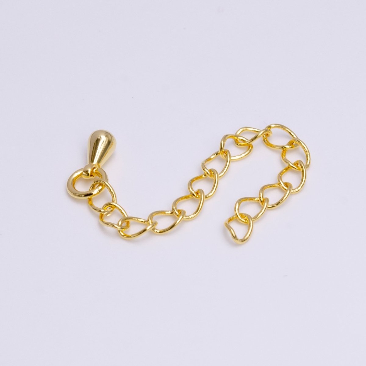 24K Gold Filled 50mm Teardrop Chain Extender Jewelry Making Supply | Z-382 - DLUXCA