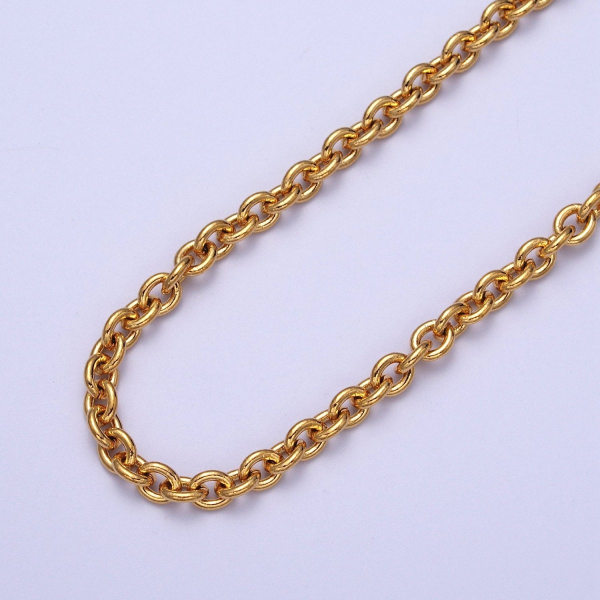 24K Gold Filled 5.2mm Cable Unfinished Statement Chain in Gold & Silver | ROLL-964, ROLL-965 Clearance Pricing - DLUXCA