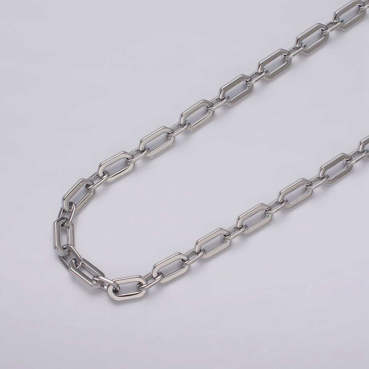 24k Gold Filled 5.5mm Hexagonal PaperClip Cable Link Unfinished Chain in Gold & Silver | ROLL-1122 ROLL-1205 Clearance Pricing - DLUXCA