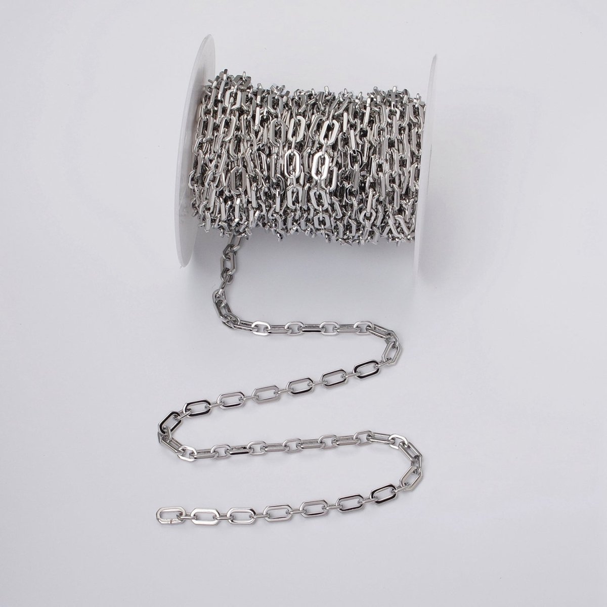 24k Gold Filled 5.5mm Hexagonal PaperClip Cable Link Unfinished Chain in Gold & Silver | ROLL-1122 ROLL-1205 Clearance Pricing - DLUXCA