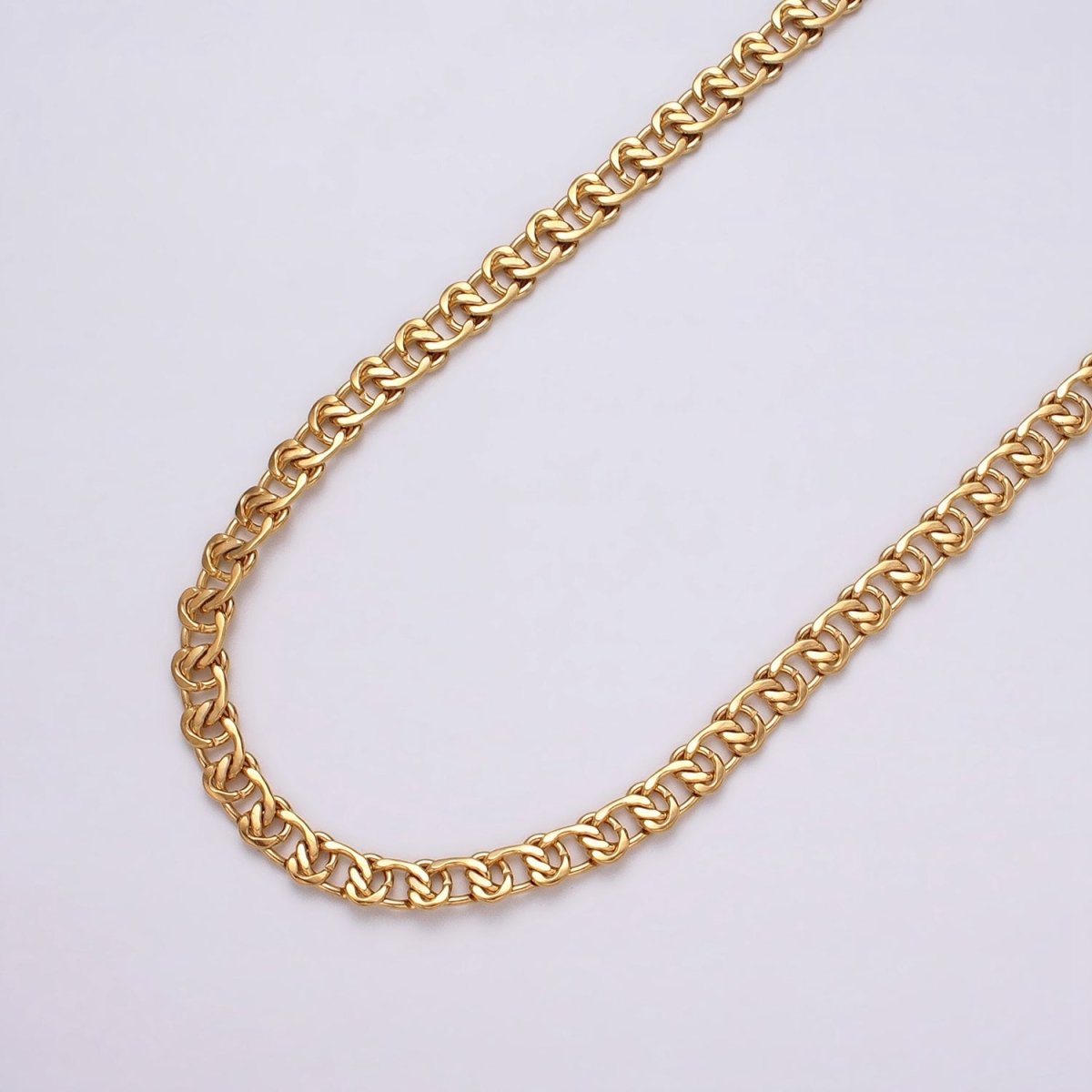 24k Gold Filled 5.8mm Twist Cable Chain Cable Link Unfinished Yard Chain in Gold & Silver | ROLL-1299 ROLL-1300 Clearance Pricing - DLUXCA