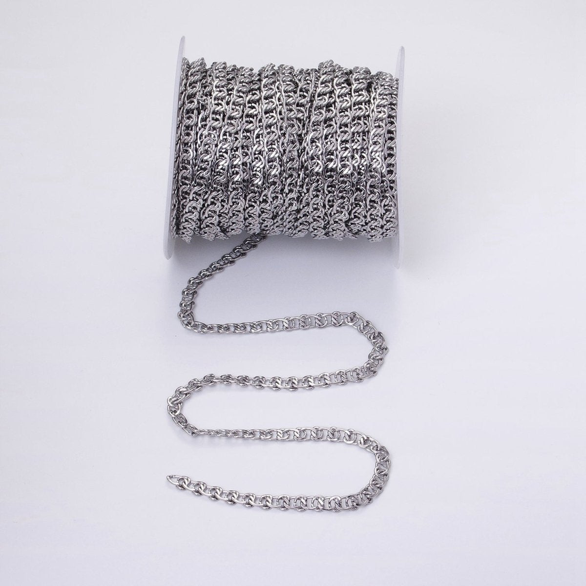 24k Gold Filled 5.8mm Twist Cable Chain Cable Link Unfinished Yard Chain in Gold & Silver | ROLL-1299 ROLL-1300 Clearance Pricing - DLUXCA