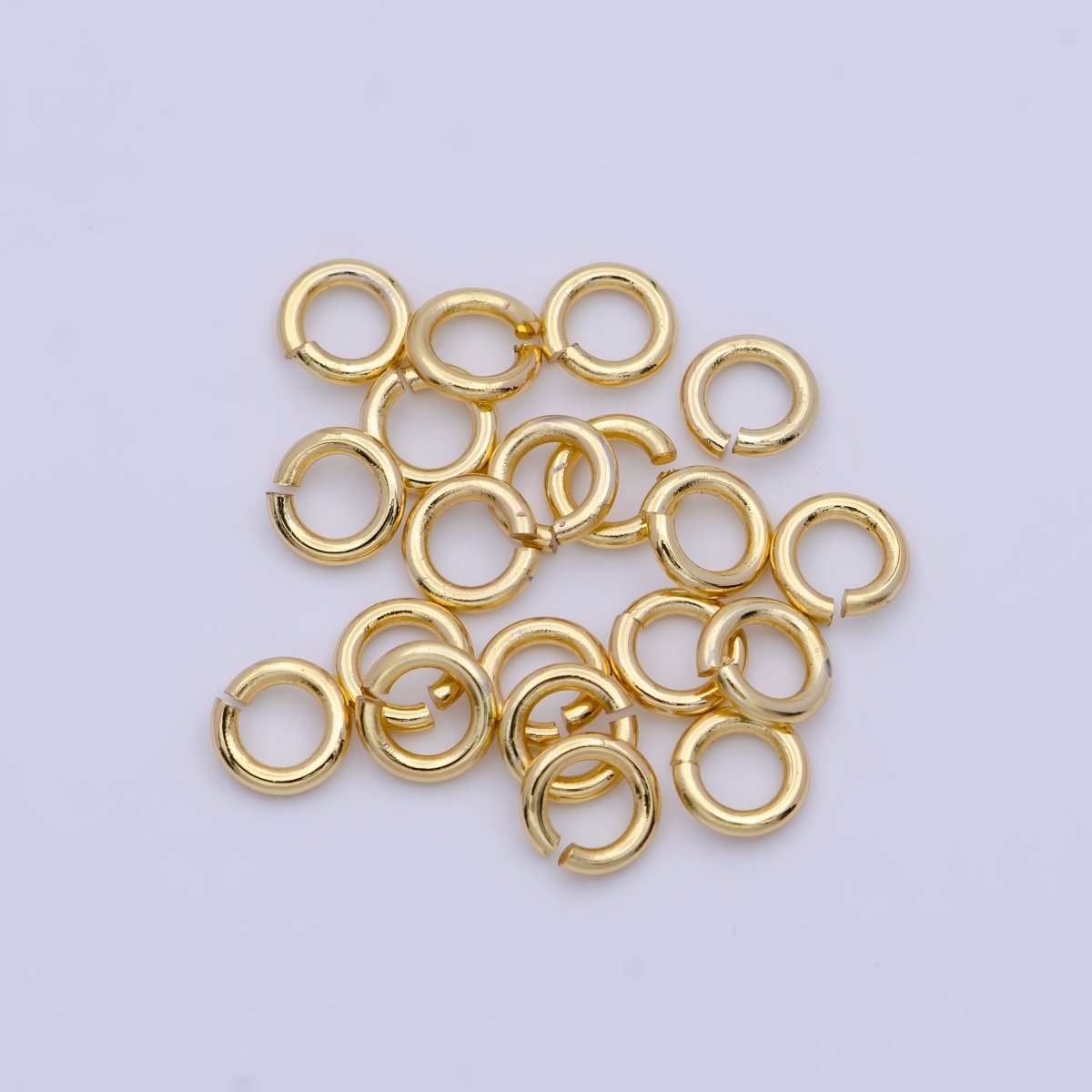 24K Gold Filled 5mm, 6mm, 7mm, 8mm (18 Gauge) Jump Ring Jewelry Making Supply | SP-1560 ~ SP1563-15 - DLUXCA