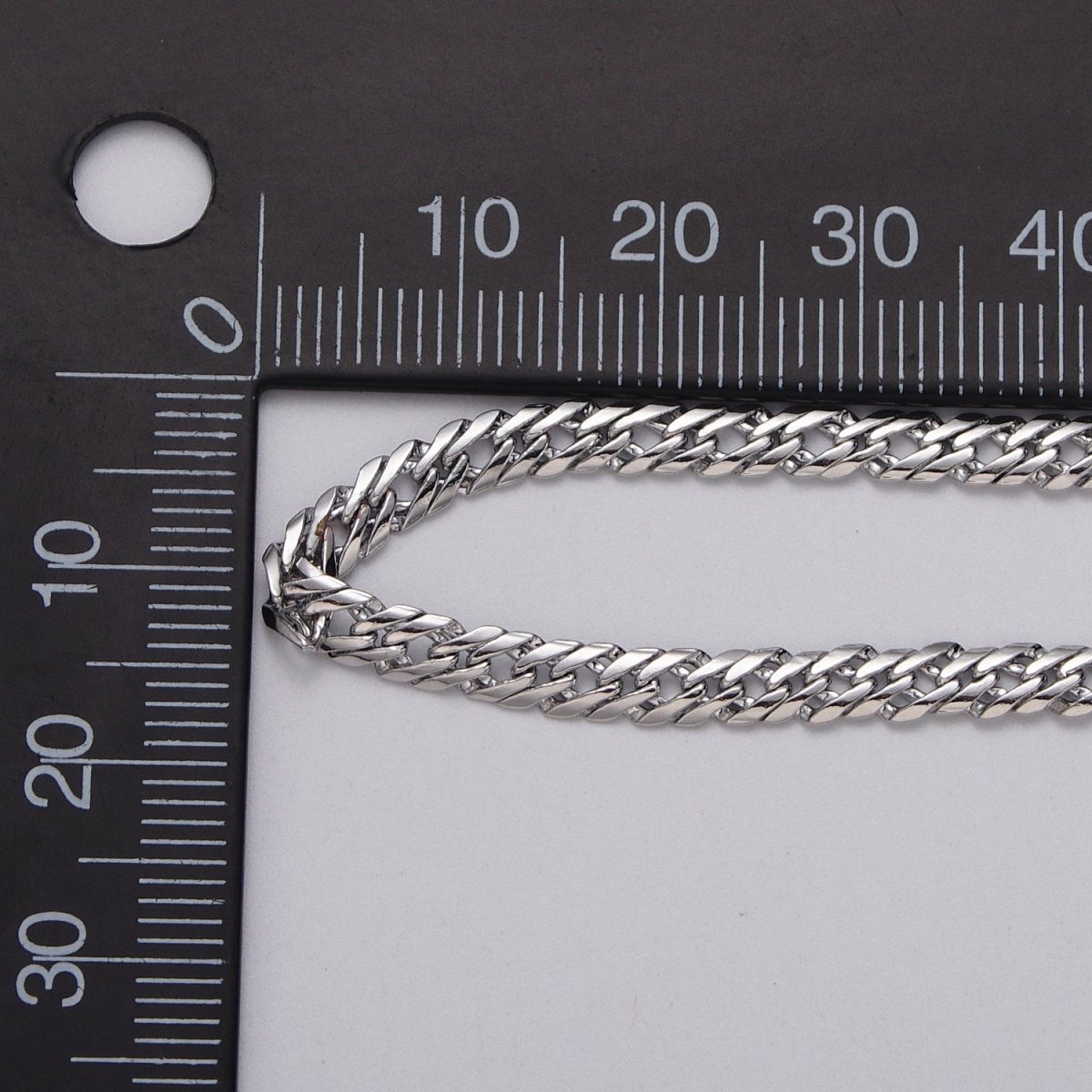 24k Gold Filled 5mm, 8mm Diamond-Cut Flat Double Curb Unfinished Designed Chain by Yard in Gold & Silver | ROLL-1050, -1047, -1103, -1105 Clearance Pricing - DLUXCA