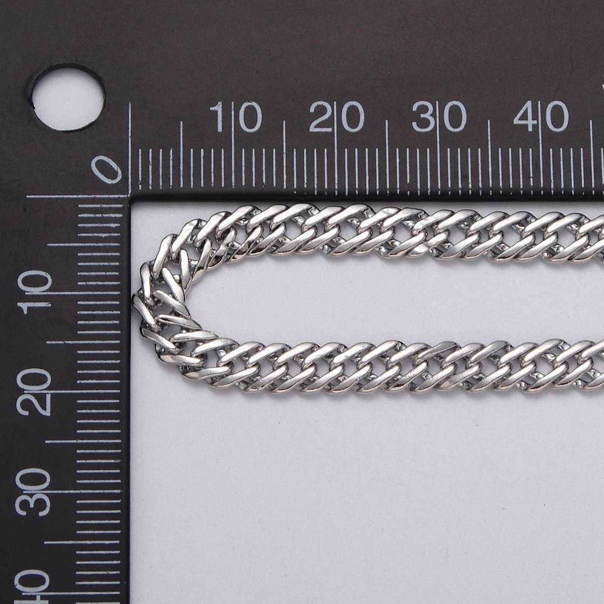 24k Gold Filled 5mm, 8mm Diamond-Cut Flat Double Curb Unfinished Designed Chain by Yard in Gold & Silver | ROLL-1050, -1047, -1103, -1105 Clearance Pricing - DLUXCA