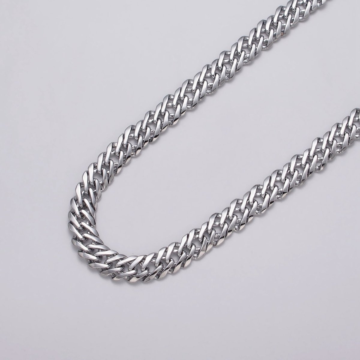 24k Gold Filled 5mm, 8mm Diamond-Cut Flat Double Curb Unfinished Designed Chain by Yard in Gold & Silver | ROLL-1050, -1047, -1103, -1105 Clearance Pricing - DLUXCA