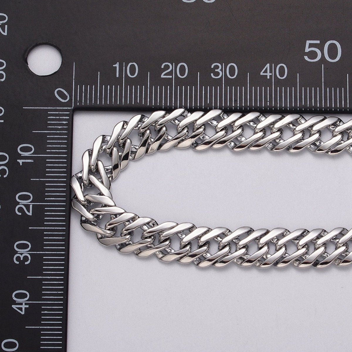 24k Gold Filled 5mm, 8mm Diamond-Cut Flat Double Curb Unfinished Designed Chain by Yard in Gold & Silver | ROLL-1050, -1047, -1103, -1105 Clearance Pricing - DLUXCA