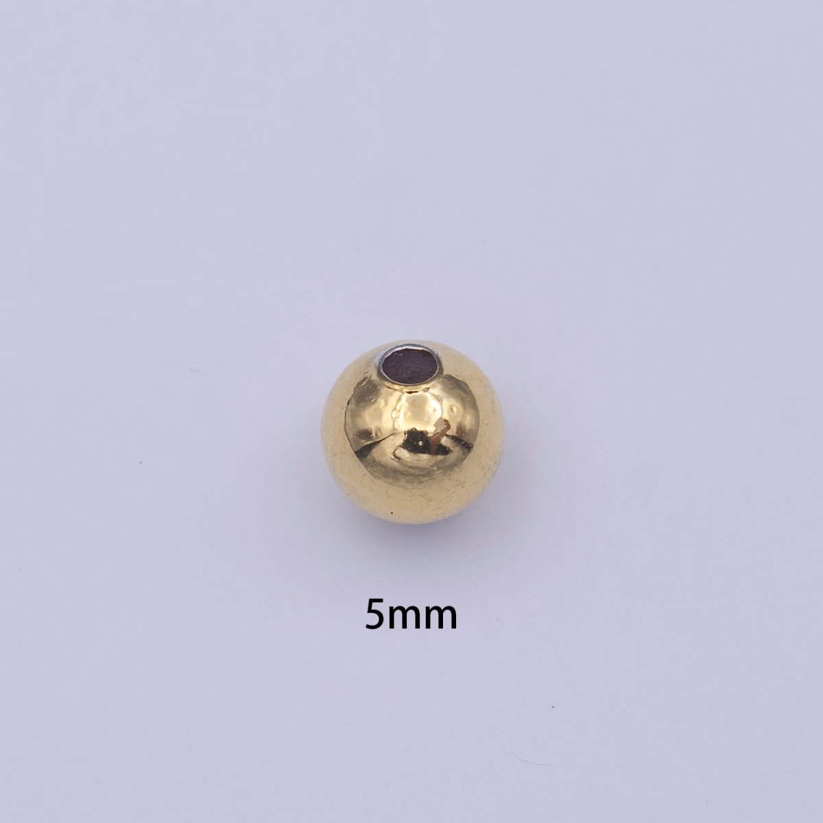 24K Gold Filled 5mm Round Minimalist Bead Crimp Jewelry Making Supply | Z-407 - DLUXCA