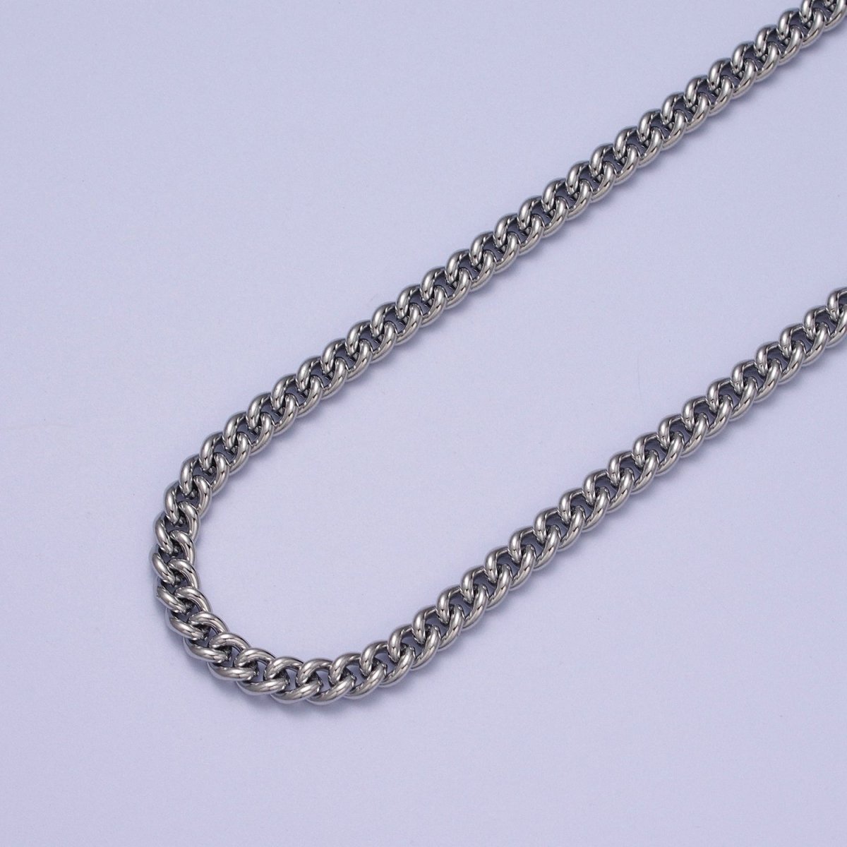 24K Gold Filled 5mm Width Curb Gold, Silver Unfinished Chain | ROLL-978, ROLL-979 Clearance Pricing - DLUXCA
