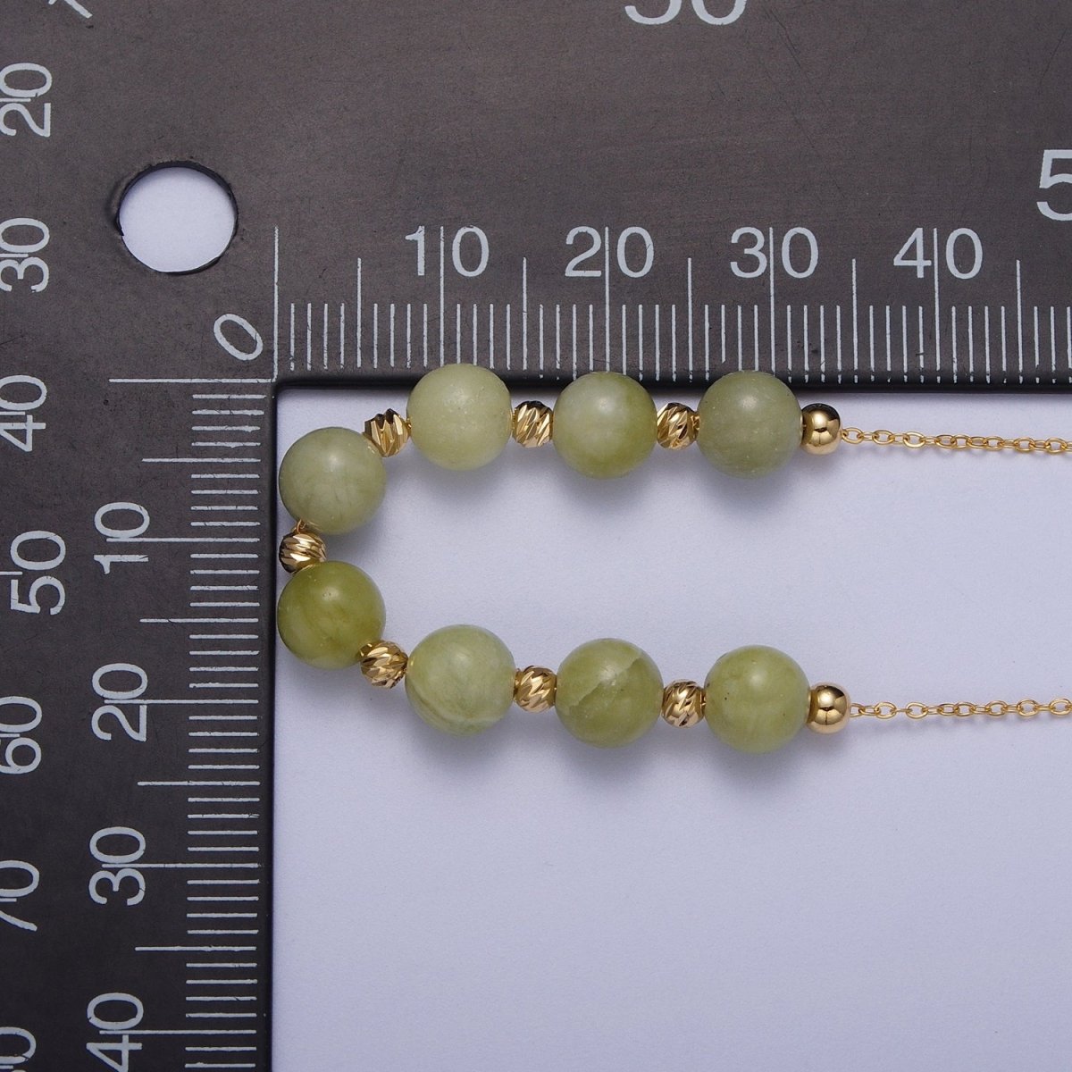 24K Gold Filled 6mm Natural Gemstone Beads 18.5 Inch Chain Necklace | WA-1245 - WA-1256 Clearance Pricing - DLUXCA