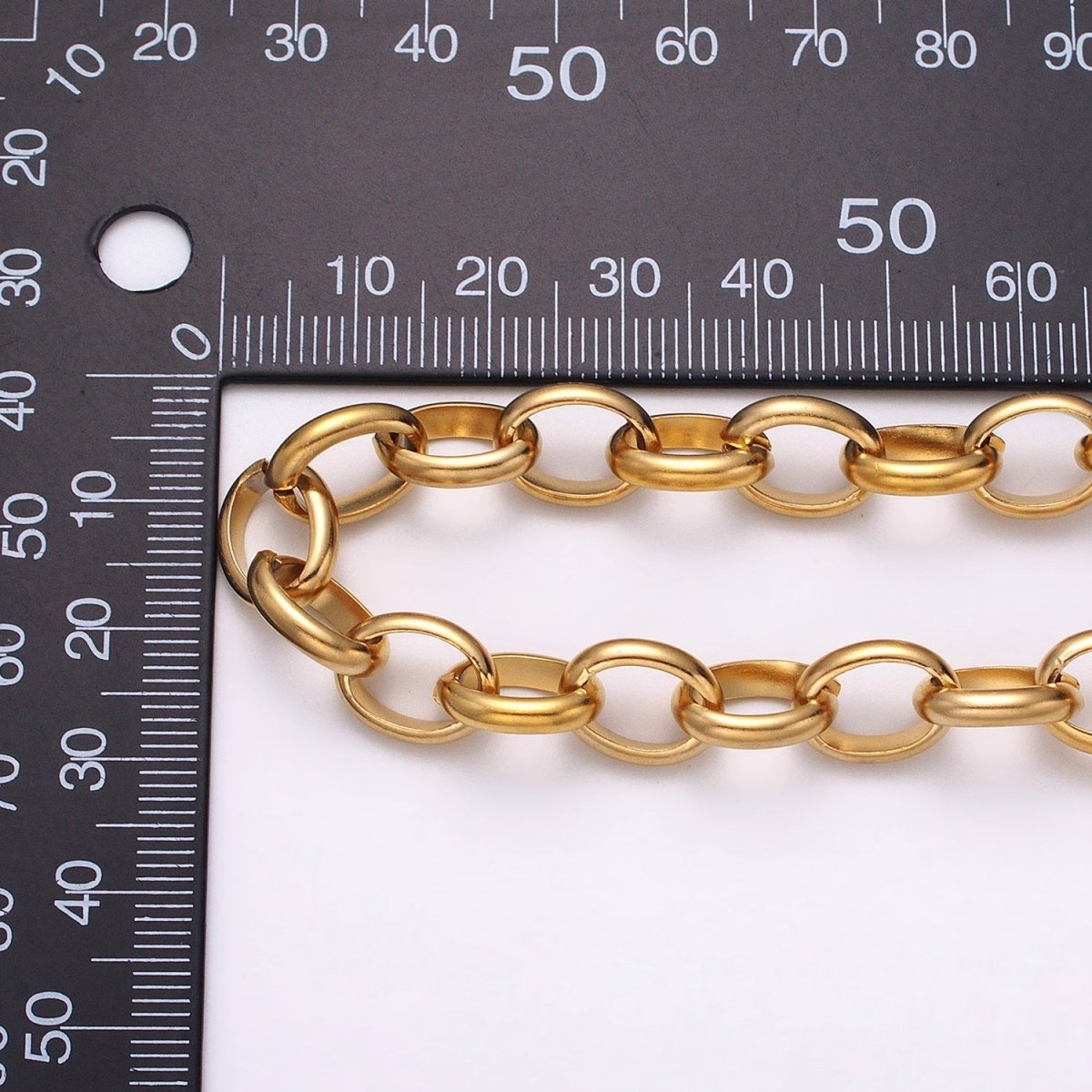 24k Gold Filled 7.5mm Oval Cable Clip Cable Link Unfinished Yard Chain in Gold & Silver | ROLL-1277 ROLL-1278 Clearance Pricing - DLUXCA