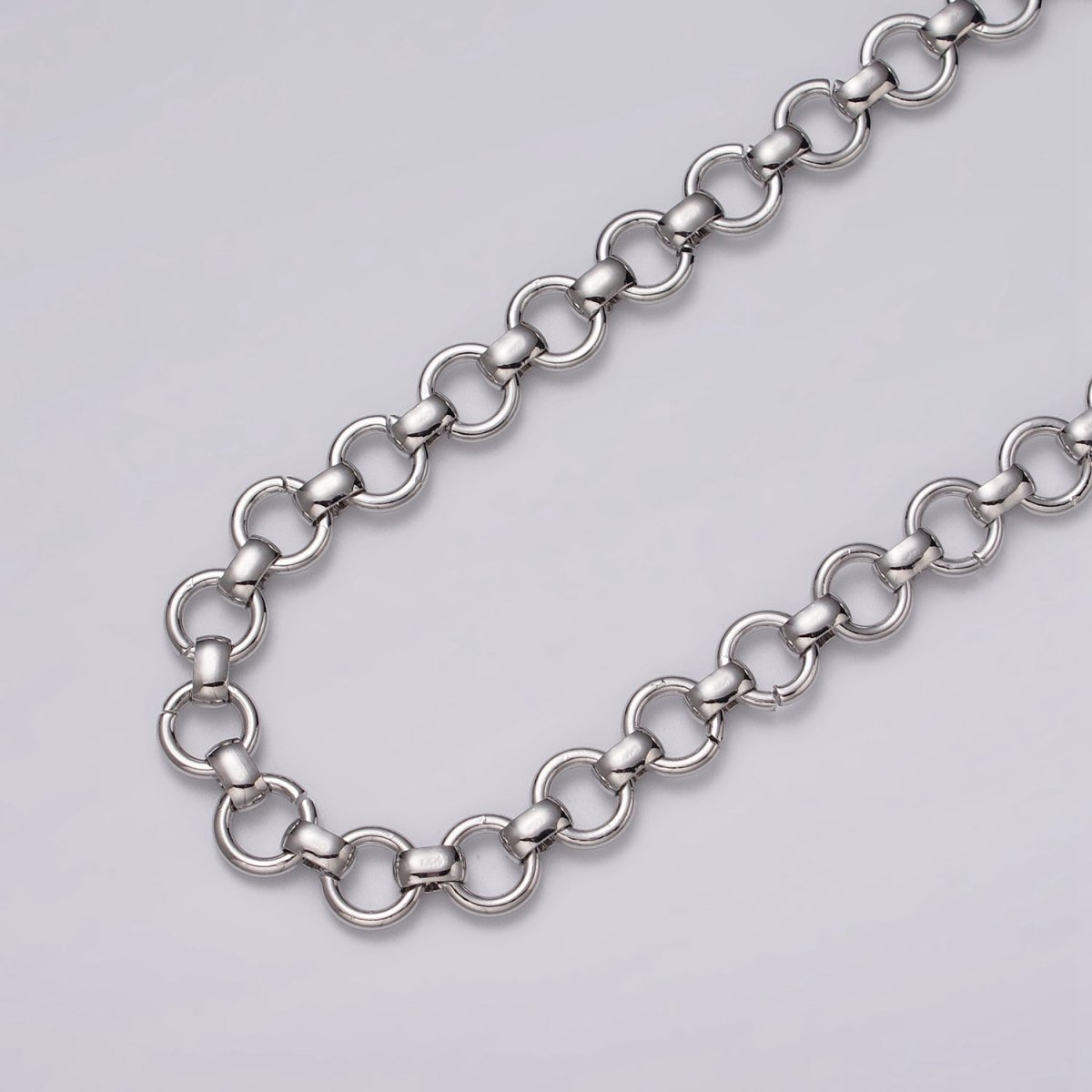 24k Gold Filled 7.5mm Round Rolo Unfinished Chain by Yard in Gold & Silver | ROLL-1147 ROLL-1148 Clearance Pricing - DLUXCA