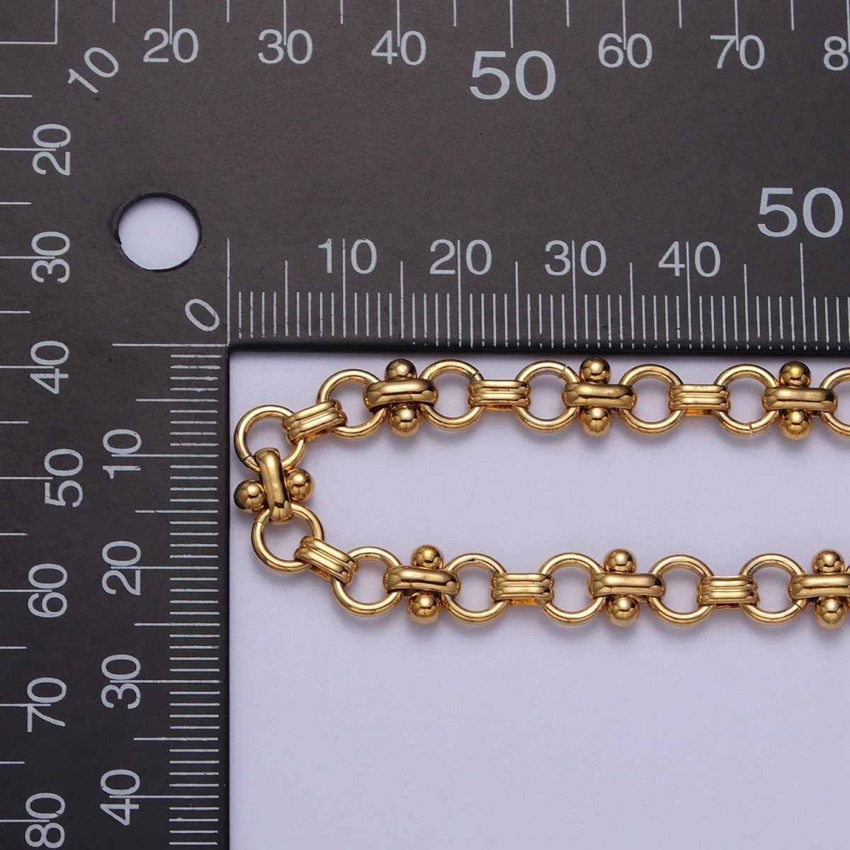 24K Gold Filled 7mm Double Rolo Designed Statement Unfinished Chain in Gold & Silver | ROLL-893 ROLL-894 Clearance Pricing - DLUXCA