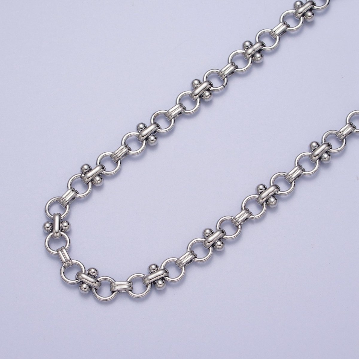 24K Gold Filled 7mm Double Rolo Designed Statement Unfinished Chain in Gold & Silver | ROLL-893 ROLL-894 Clearance Pricing - DLUXCA