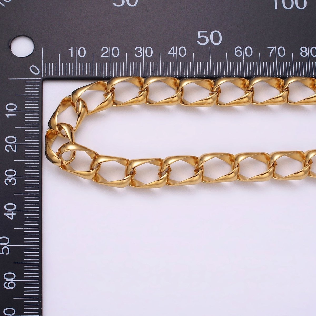 24k Gold Filled 8.8mm Unique Cable Chain Link Unfinished Yard Chain in Gold & Silver | ROLL-1303 ROLL-1304 Clearance Pricing - DLUXCA