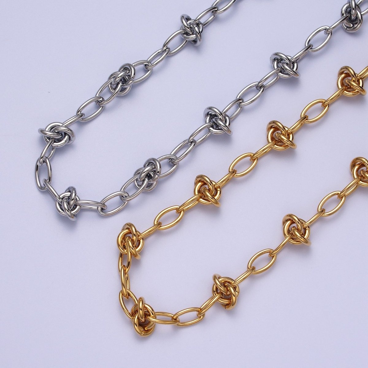 24K Gold Filled 8mm, 13mm Designed Oval Round Unfinished Chain in Gold & Silver | ROLL-994 ROLL-995, ROLL-960 ROLL-961 Clearance Pricing - DLUXCA