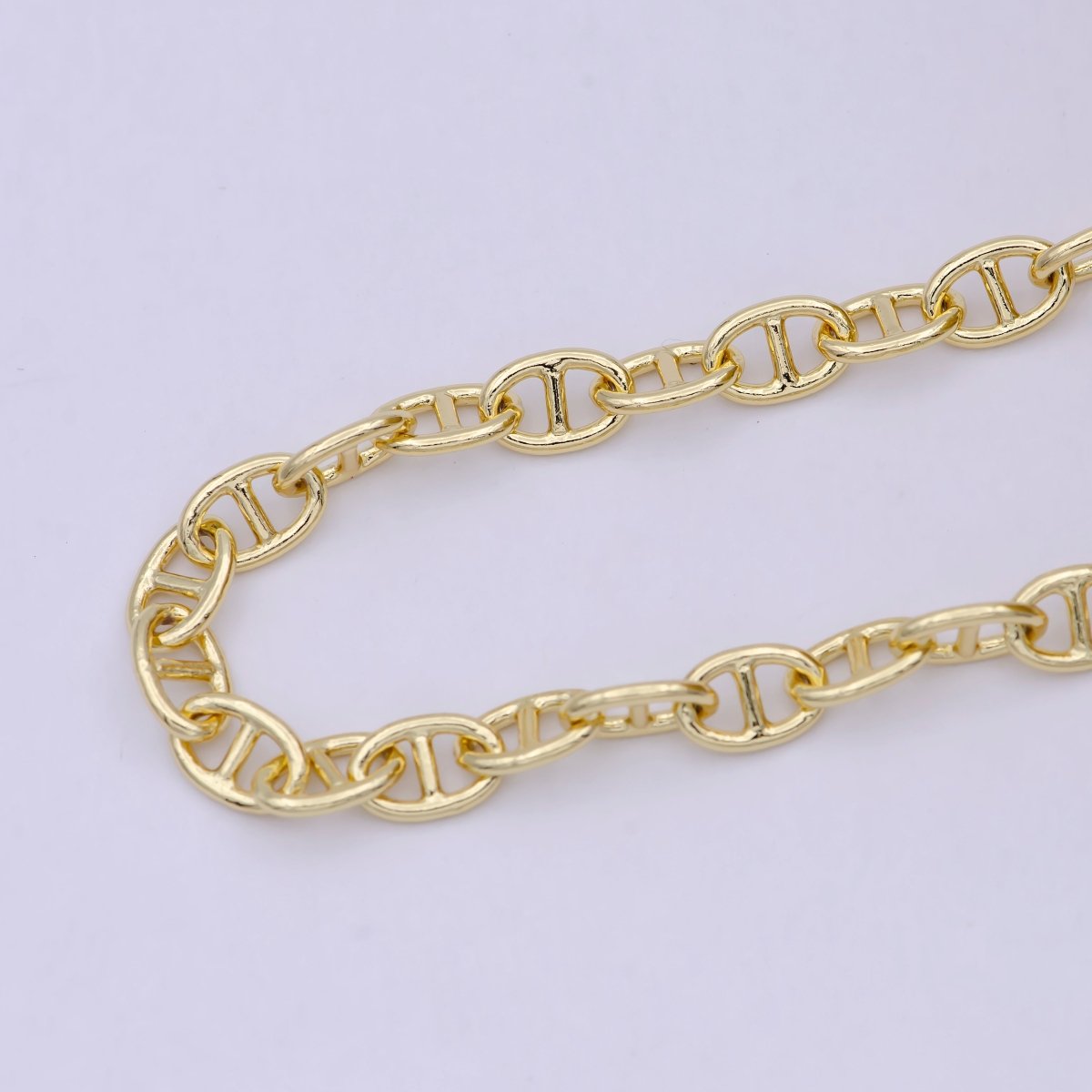 24K Gold Filled Anchor Chain, 5.7mm Width Unfinished Chain in Gold & Silver Color For Jewelry Making | ROLL-690, ROLL-691 Clearance Pricing - DLUXCA