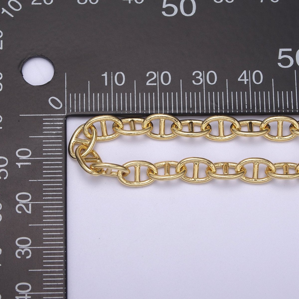 24K Gold Filled Anchor Chain, 5.7mm Width Unfinished Chain in Gold & Silver Color For Jewelry Making | ROLL-690, ROLL-691 Clearance Pricing - DLUXCA