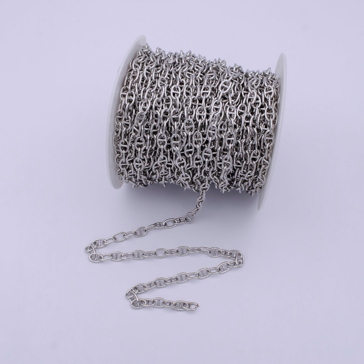 24K Gold Filled Anchor Chain, 5.7mm Width Unfinished Chain in Gold & Silver Color For Jewelry Making | ROLL-690, ROLL-691 Clearance Pricing - DLUXCA