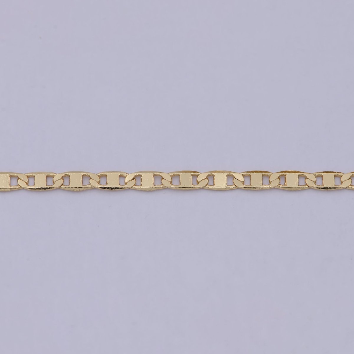 24K Gold Filled Anchor Chain by Yard, Gold Mariner Chain by Yard, Wholesale Roll Chain for Jewelry Making, Silver Mariner Unfinished Chain | ROLL-586, ROLL-738 Clearance Pricing - DLUXCA